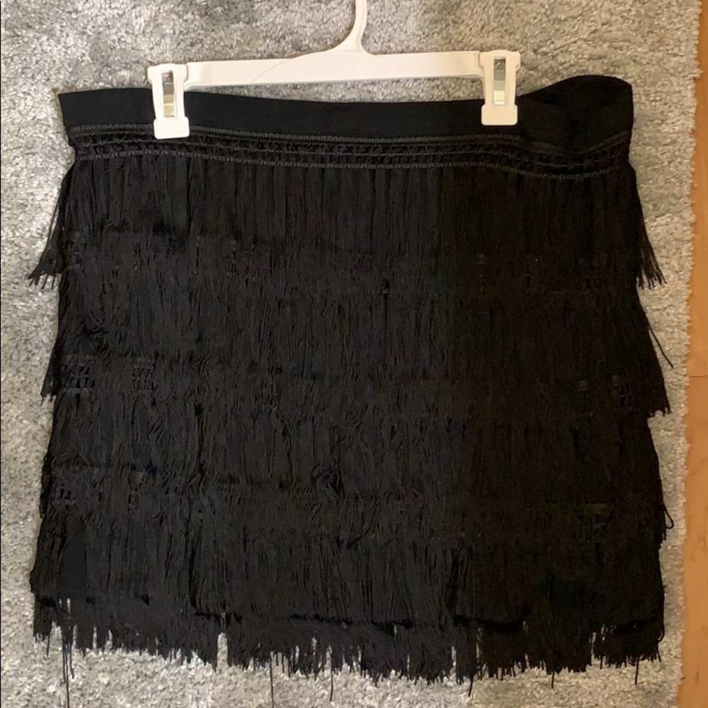 Black fringe adorable skirt